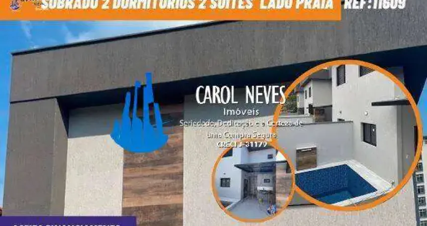 SOBRADO 2 DORMITORIOS 2 SUITES  LADO PRAIA FINANCIAMENTO ITANHAEM