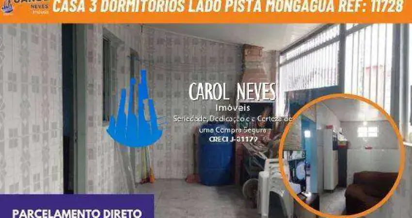 Casa 3 dormitorios lado pista parcelamento direto mongagua