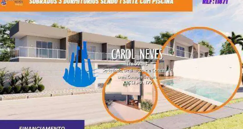 SOBRADO 3 DORMITORIOS 1 SUITE PISCINA FINANCIAMENTO BANCARIO ITANHAEM