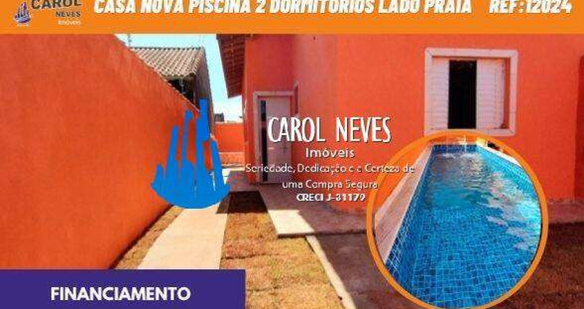 CASA NOVA 2 DORMITORIOS LADO PRAIA FINANCIAMENTO ITANHAEM