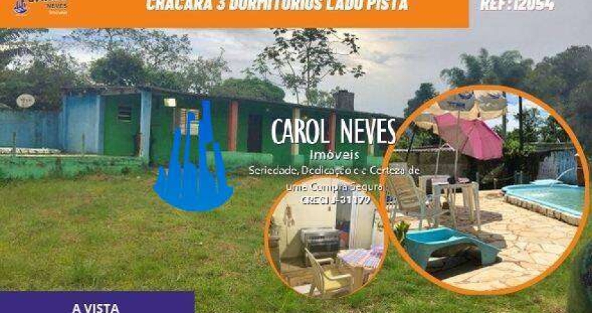 CHACARA 3 DORMITORIOS PISCINA A VISTA LADO PISTA MONGAGUA