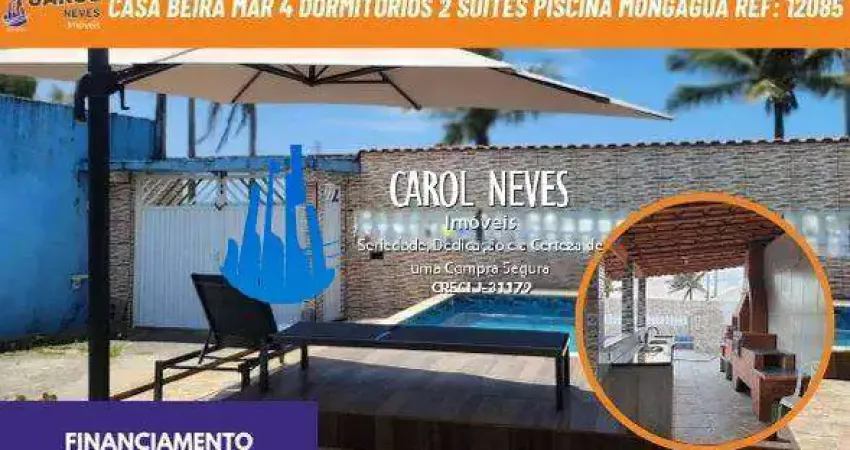 Casa beira mar 4 dormitorios 2 suites piscina financiamento mongagua