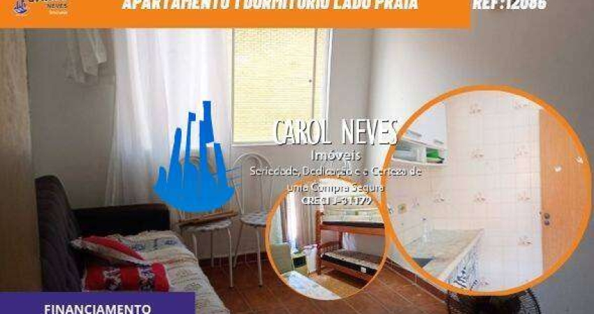 APARTAMENTO 1 DORMITORIO LADO PRAIA FINANCIAMENTO MONGAGUA