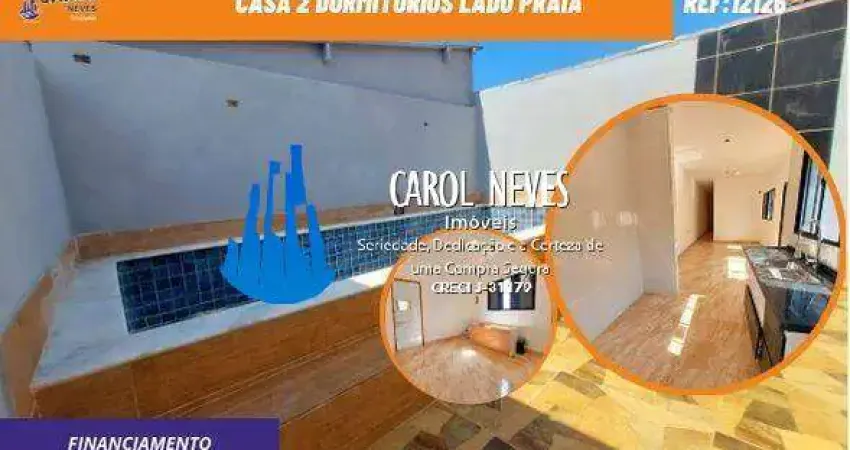 Casa nova 2 dormitorios piscina lado praia financiamento itanhaem