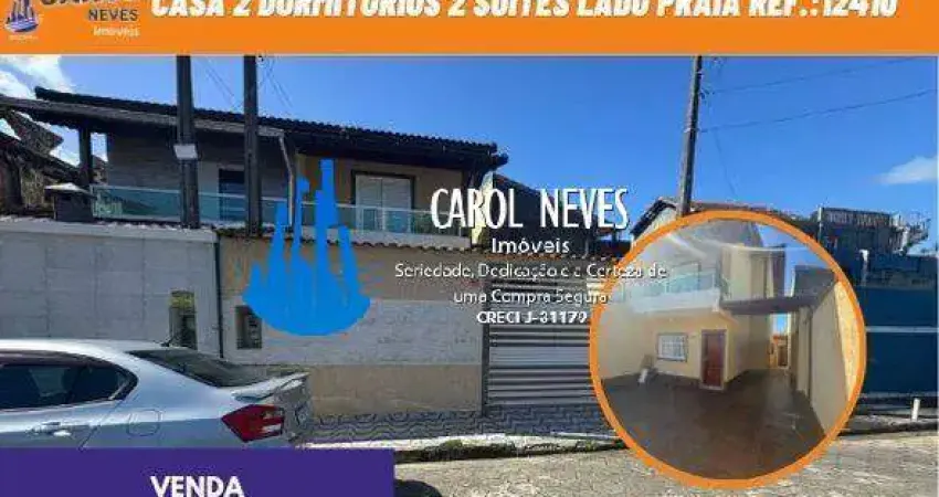 CASA 2 DORMITORIOS 2 SUITES CHURRASQUEIRA LADO PRAIA MONGAGUA