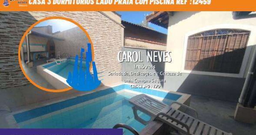 CASA 3 DORMITORIOS LADO PRAIA PISCINA FINANCIAMENTO BANCARIO MONGAGUA