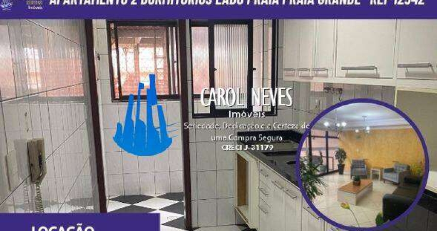 APARTAMENTO 2 DORMITORIOS 1 SUITE LADO PRAIA LOCACAO PRAIA GRANDE