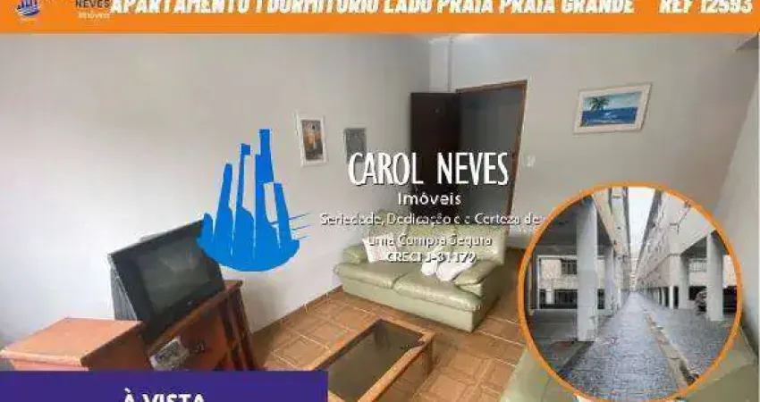 APARTAMENTO 1 DORMITORIO MOBILIADO LADO PRAIA A VISTA PRAIA GRANDE