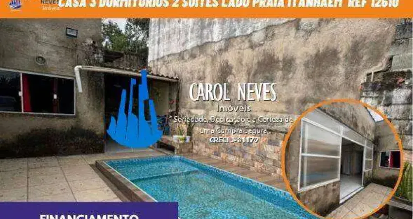 CASA 3 DORMITORIOS 2 SUITES PISCINA LADO PRAIA A VISTA ITANHAEM