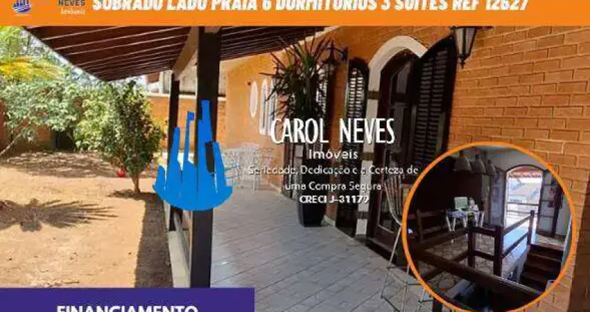 SOBRADO LADO PRAIA 6 DORMITORIOS FINANCIAMENTO BANCARIO PERUIBE