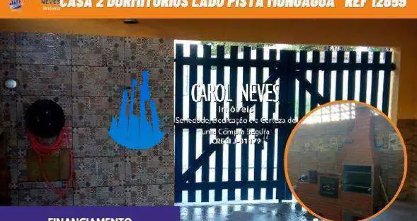CASA 2 DORMITORIOS CHURRASQUEIRA LADO PISTA FINANCIAMENTO MONGAGUA