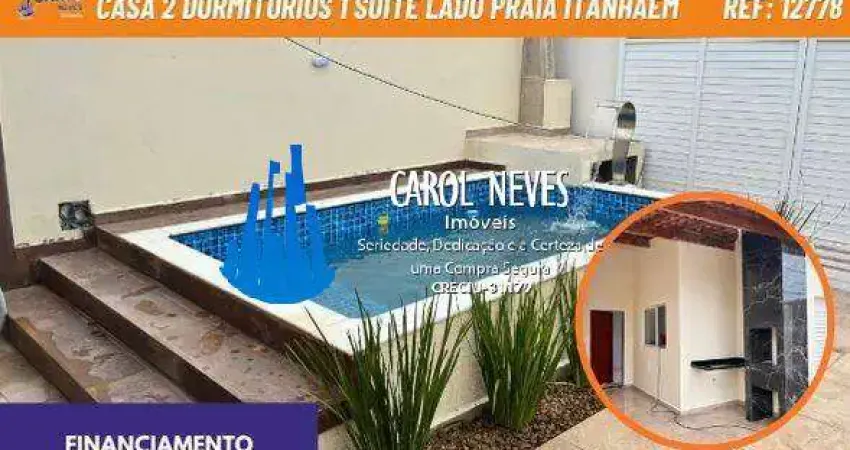 Casa 2 dormitorios 1 suite lado praia financiamento itanhaem