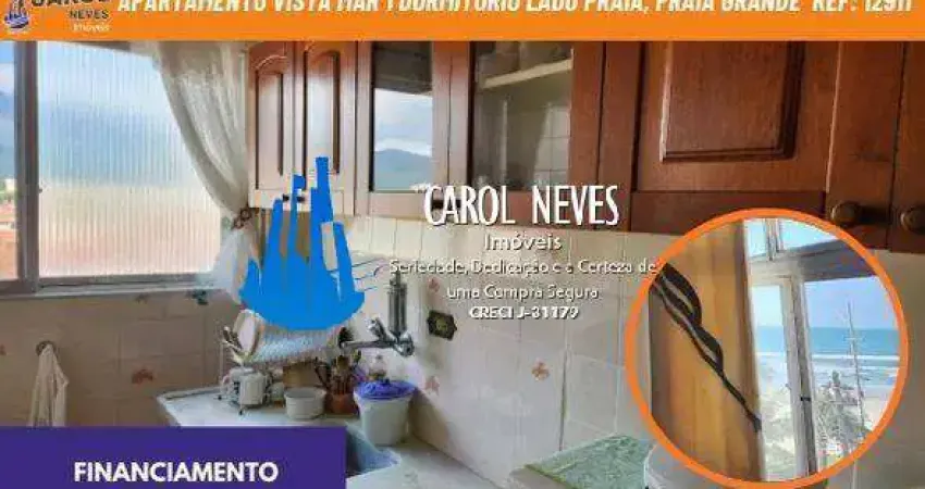 Apartamento vista mar 1 dormitorio lado praia financiamento praia grande