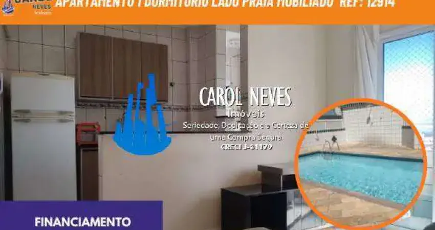 Apartamento 1 dormitorio lado praia mobiliado praia grande