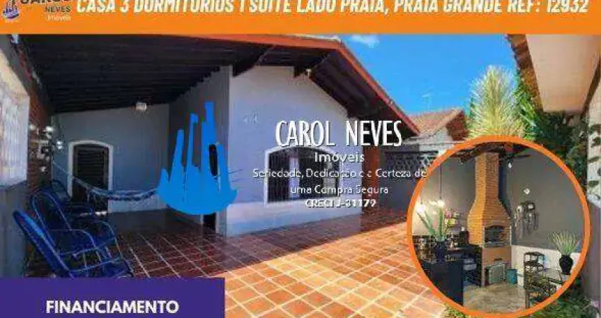 Casa 3 dormitorios 1 suite lado praia financiamento praia grande