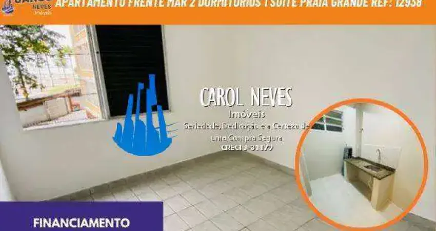 Apartamento frente mar 2 dormitorios 1 suite financiamento praia grande