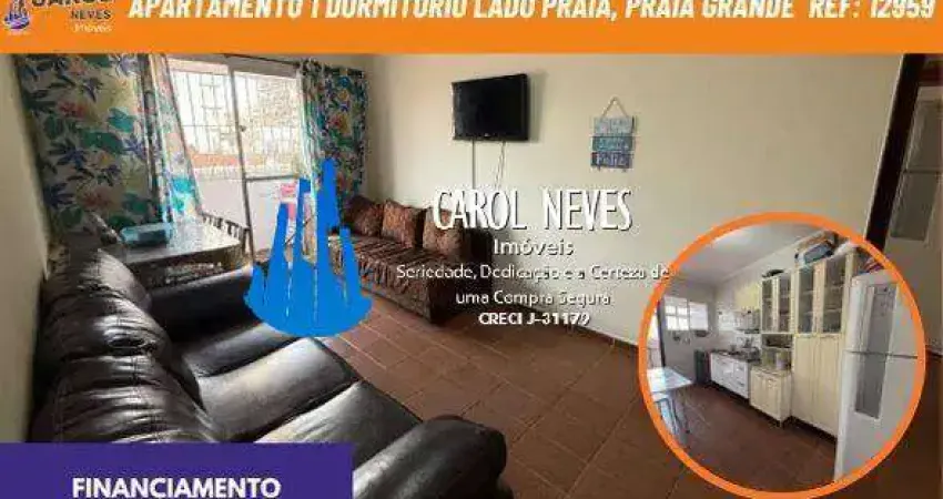 Apartamento 1 dormitorio lado praia financiamento praia grande
