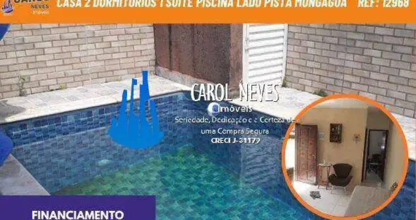 Casa 2 dormitorios 1 suite piscina lado pista financiamento mongagua