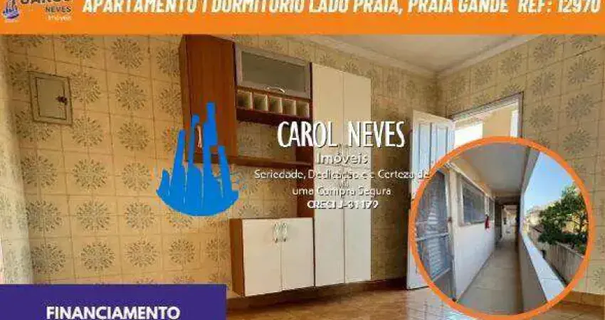 Apartamento 1 dormitorio lado praia financiamento praia grande