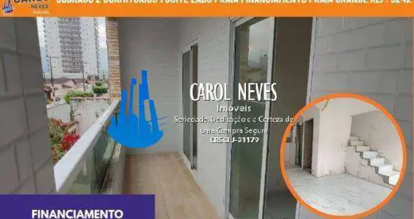 Sobrado 2 dormitorios 1 suite lado praia financiamento praia grande