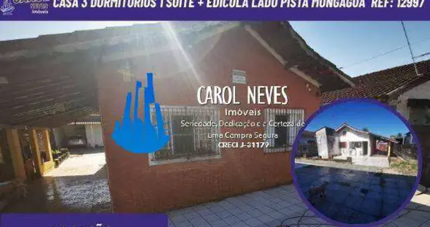 Casa 2 dormitorios 1 suite + edicula lado pista locacao mongagua