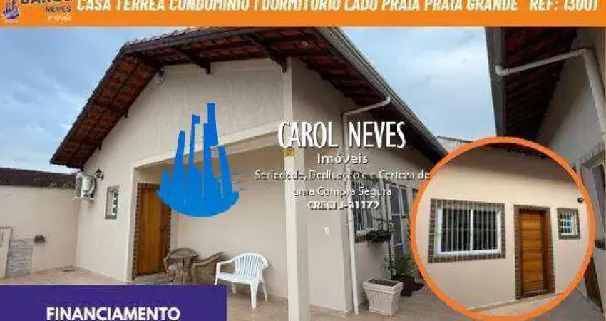 Casa terrea condominio 1 dormitorio lado praia financiamento praia grande