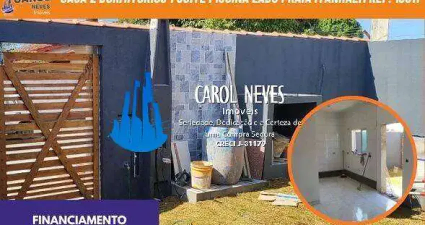 Casa 2 dormitorios 1 suite piscina lado praia financiamento itanhaem