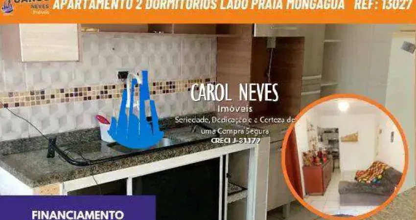 Apartamento 2 dormitorios lado praia financiamento mongagua