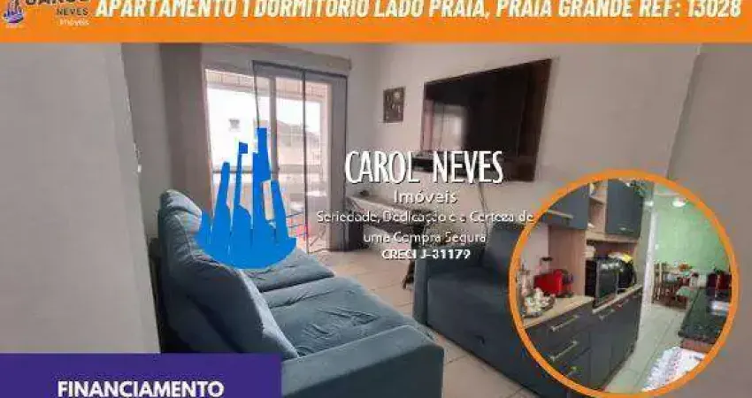Apartamento 1 dormitorio lado praia financiamento praia grande
