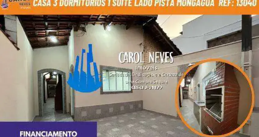 Casa 3 dormitorios 1 suite lado pista financiamento mongagua
