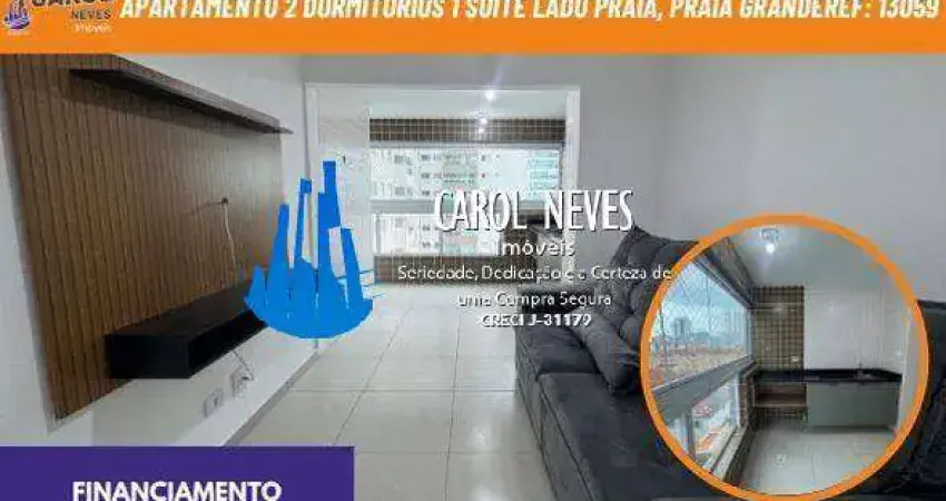 Apartamento 2 dormitorios 1 suite lado praia financiamento praia grande