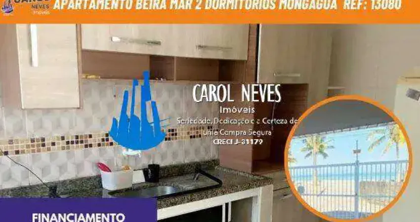 Apartamento beira mar 2 dormitorios financiamento mongagua