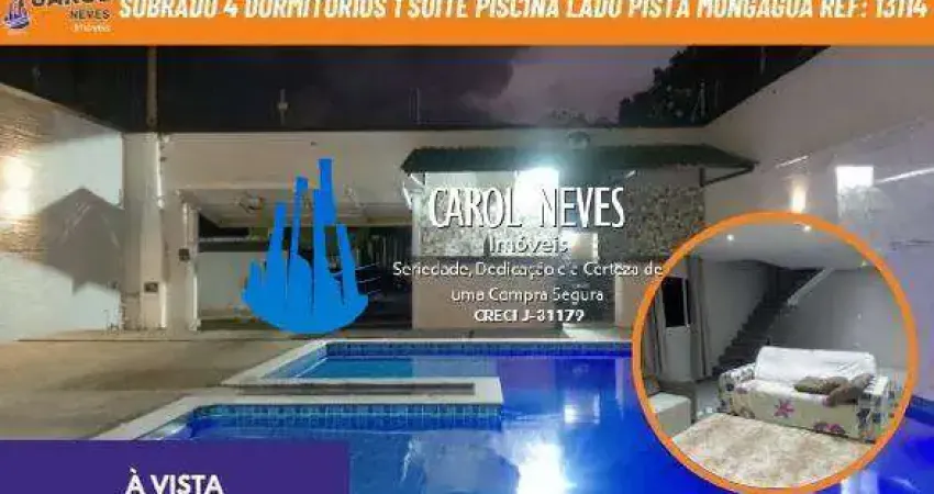 Sobrado 4 dormitorios 1 suite piscina lado pista a vista mongagua