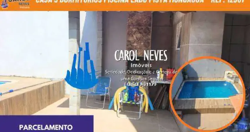 Casa 3 dormitorios piscina parcelamento direto lado pista  mongagua