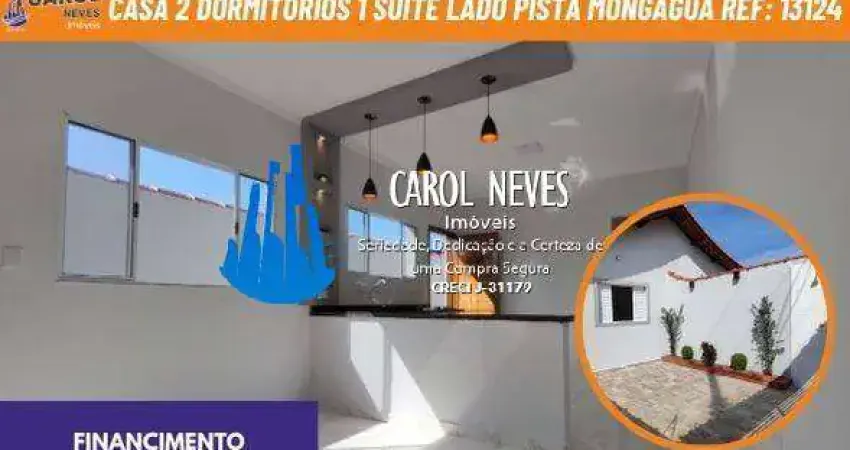 Casa 2 dormitorios 1 suite lado pista financiamento mongagua