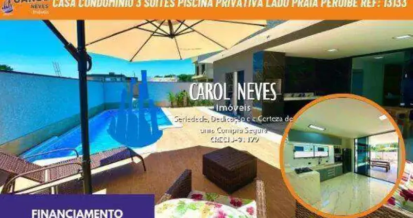 Casa condominio 3 suites piscina privativa lado praia financiamento peruibe
