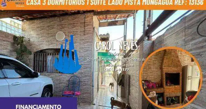 Casa 3 dormitorios 1 suite lado pista financiamento mongagua