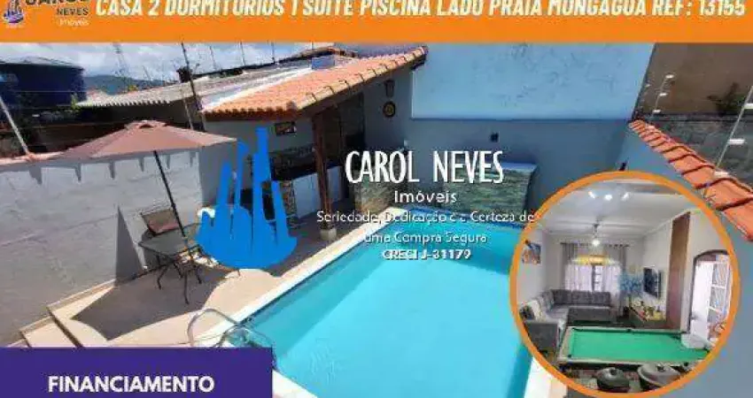 Casa 2 dormitorios 1 suite piscina lado praia financiamento mongagua