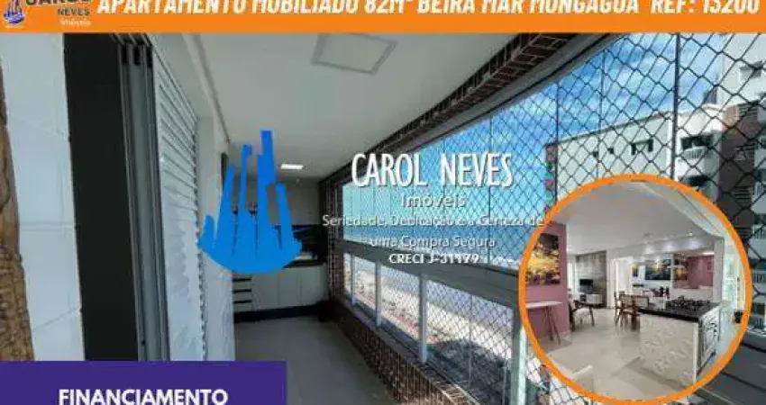 Apartamento mobiliado 82m² beira mar financiamento mongagua