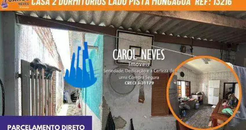 Casa 2 dormitorios lado pista parcelamento direto mongagua
