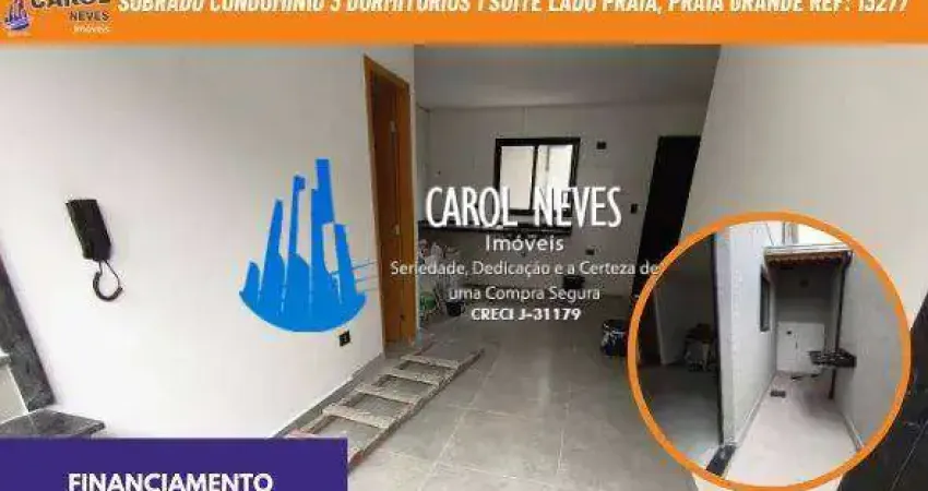 Sobrado condominio 3 dormitorios 1 suite financiamento praia grande