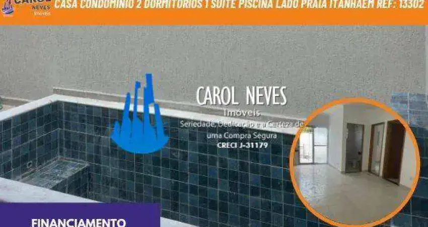 Casa 2 dormitorios 1 suite piscina lado praia financiamento itanhaem