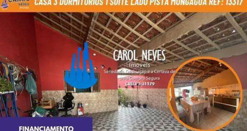 Casa 3 dormitorios 1 suite lado pista financiamento mongagua