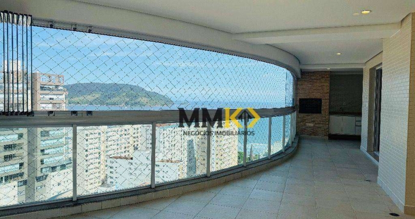 Cap Ferrat, andar alto e vista mar com 4 dormitórios, 204 m² - venda por R$ 3.300.000 ou aluguel por R$ 18.000/mês - Embaré - Santos/SP