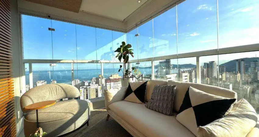 APARTAMENTO DE REVISTA, COM VISTA MAR PANORÂMICA E DESIGN ÚNICO