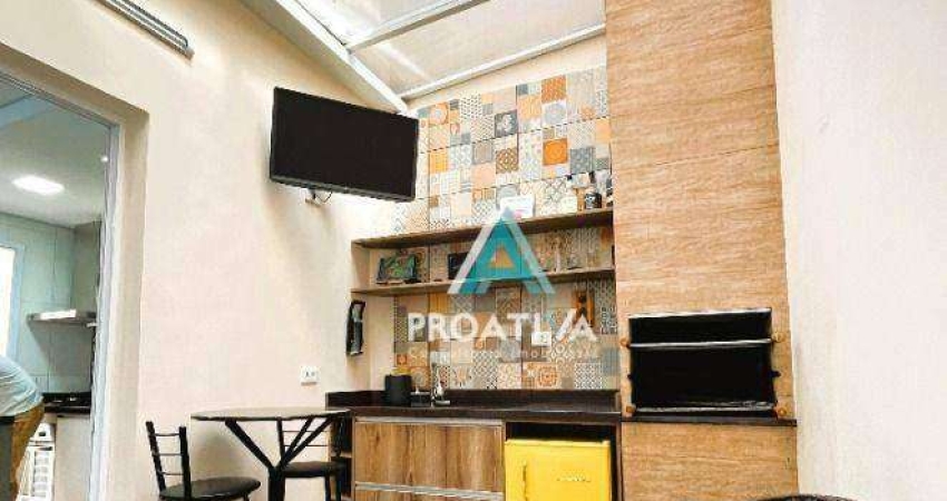 Apartamento mobiliado à venda, 77 m² por R$ 495.000 - Vila Humaitá - Santo André/SP