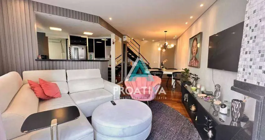 Apartamento Duplex com 1 dormitório para alugar, 104 m² por R$ 6.699,50/mês - Jardim - Santo André/SP