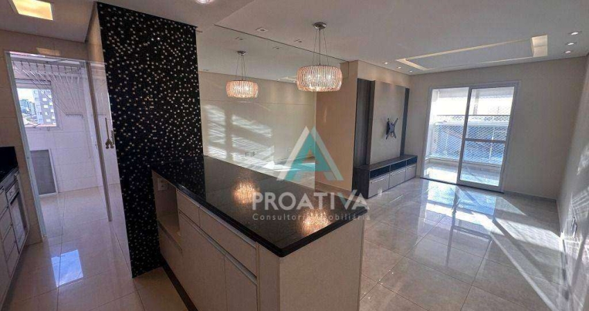 Apartamento com 2 dormitórios para alugar, 74 m² por R$ 4.100,10/mês - Campestre - Santo André/SP