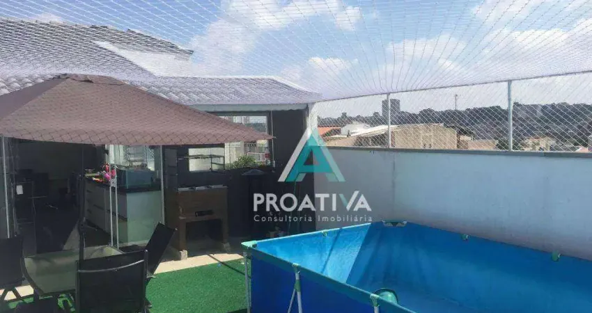 Cobertura com 3 dormitórios à venda, 140 m² por r$ 640.000,00 - vila pires - santo andré/sp