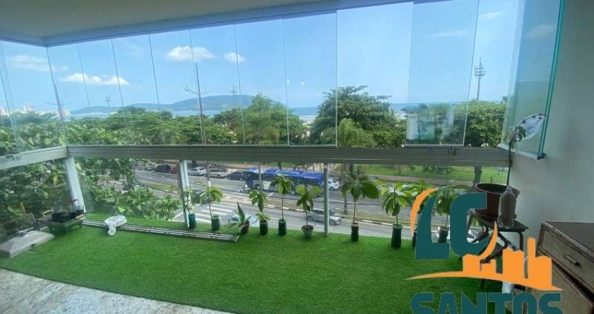 APARTAMENTO NO GONZAGA COM VISTA PRO  MAR 3 DORMITÓRIOS - 135 M² - ALTO PADRÃO.